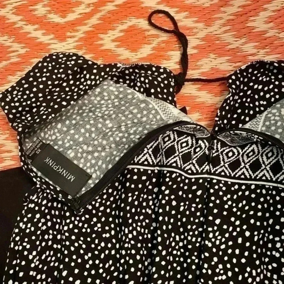 MINKPINK Jumpsuit Nordstrom Aurora Jumpsuit Black Printed Crop Wide Leg XS - Picture 15 of 16
